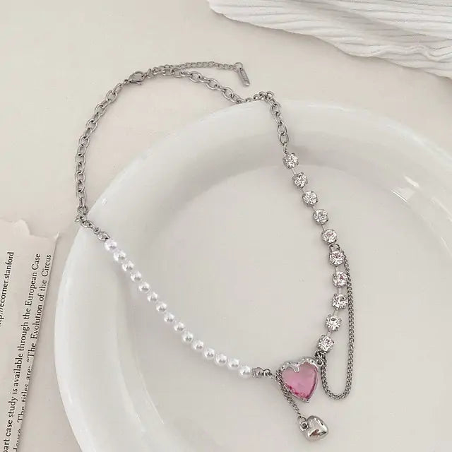 Cupid Crystal Heart Necklace