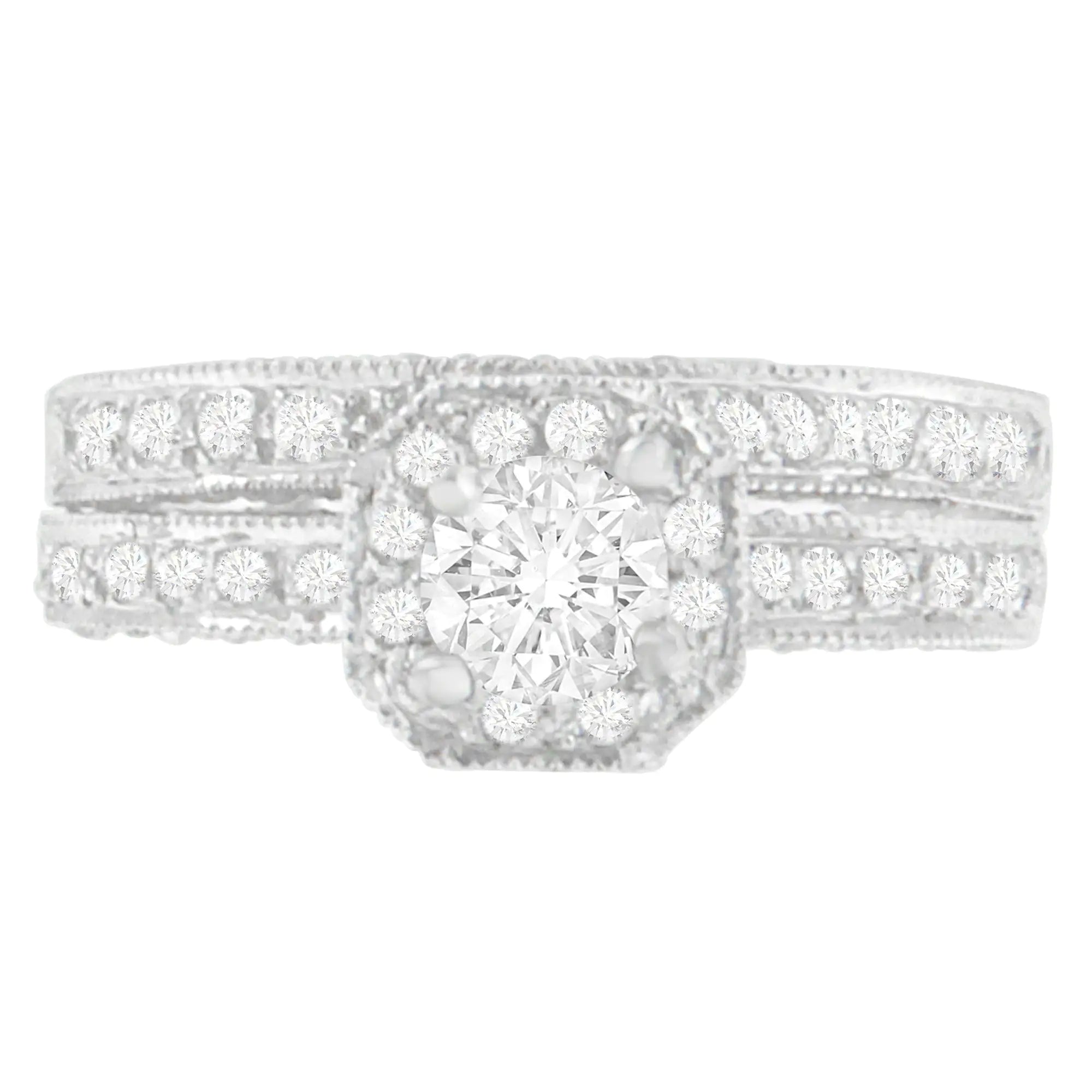 14K White Gold 1 ct. TDW Round Cut Diamond Ring (G-H, I1-I2)