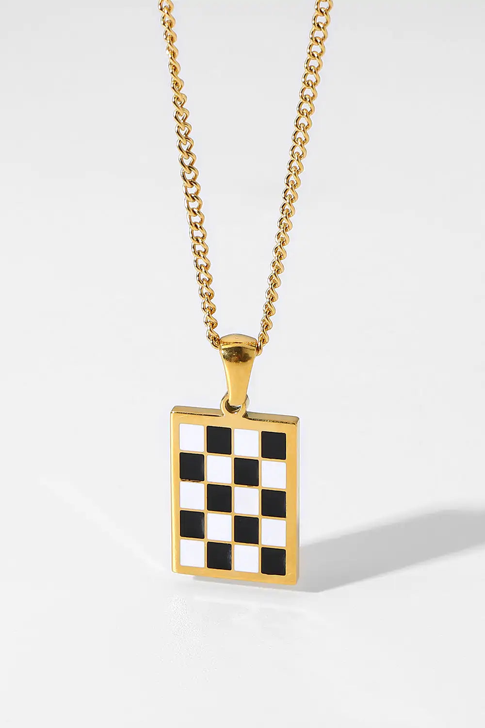 Checkerboard Pendant Necklace