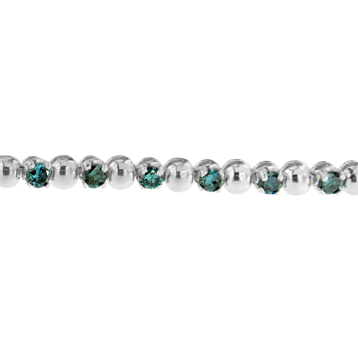 14K White Gold Round-Cut Blue Diamonds Bracelet (3.00 cttw, Blue Color, Clarity)