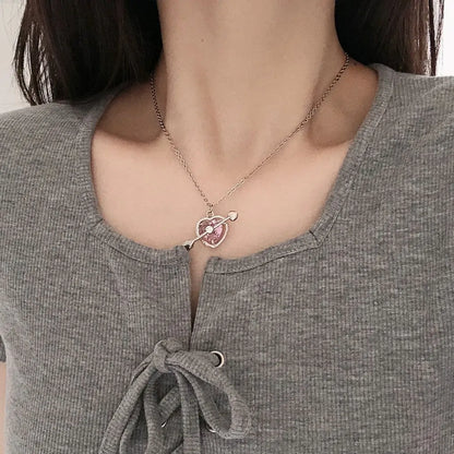 Cupid Crystal Heart Necklace