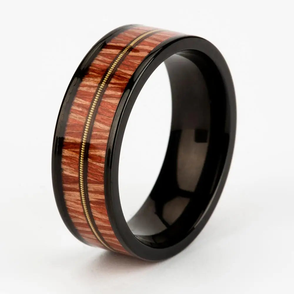 Handmade Wooden Titanium Ring