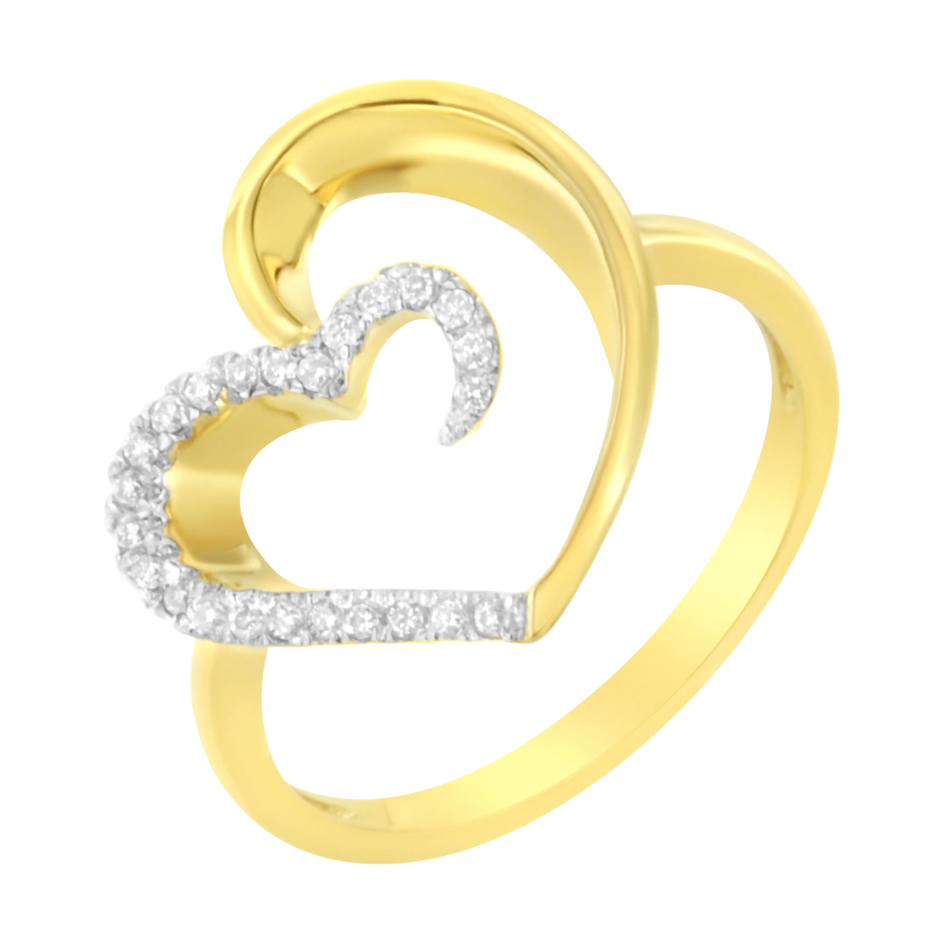 14KT Yellow Gold 1/10 ctw. Diamond Heart Shape Ring (K-L, I1-I2)