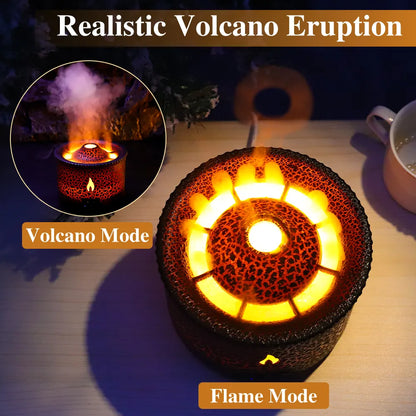 Volcano Fire Flame Air Humidifier Aroma Diffuser Essential Oil