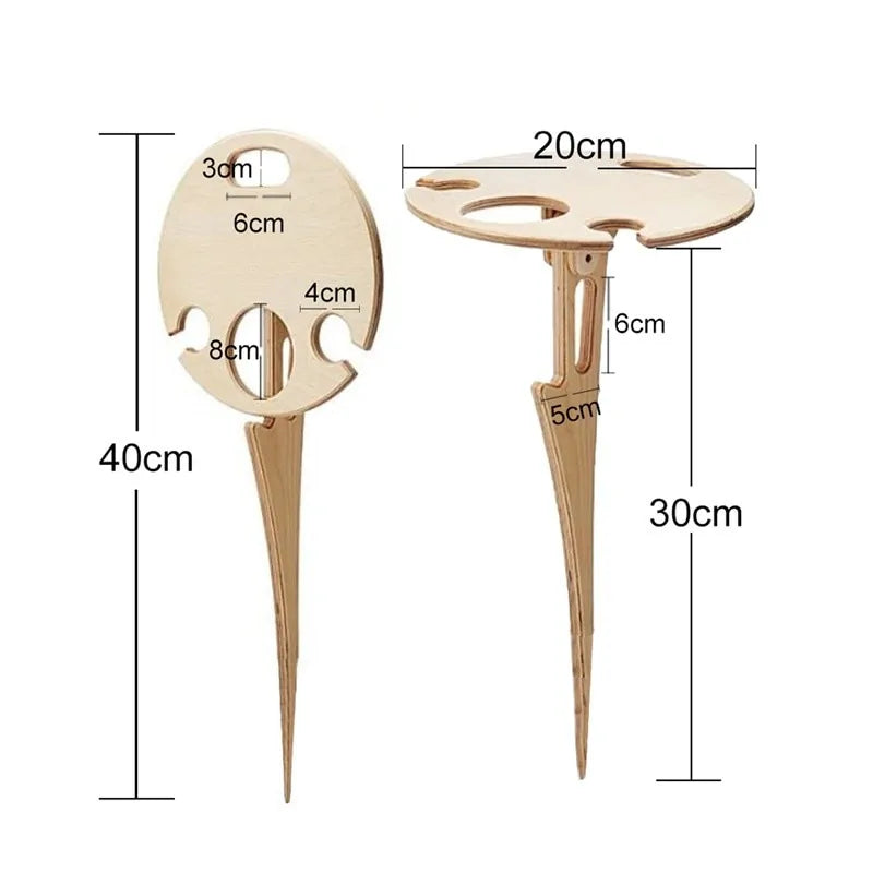 Mini Wooden Foldable Round Desktop Picnic Table