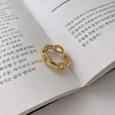 Metal Twisted Open Ring for Women