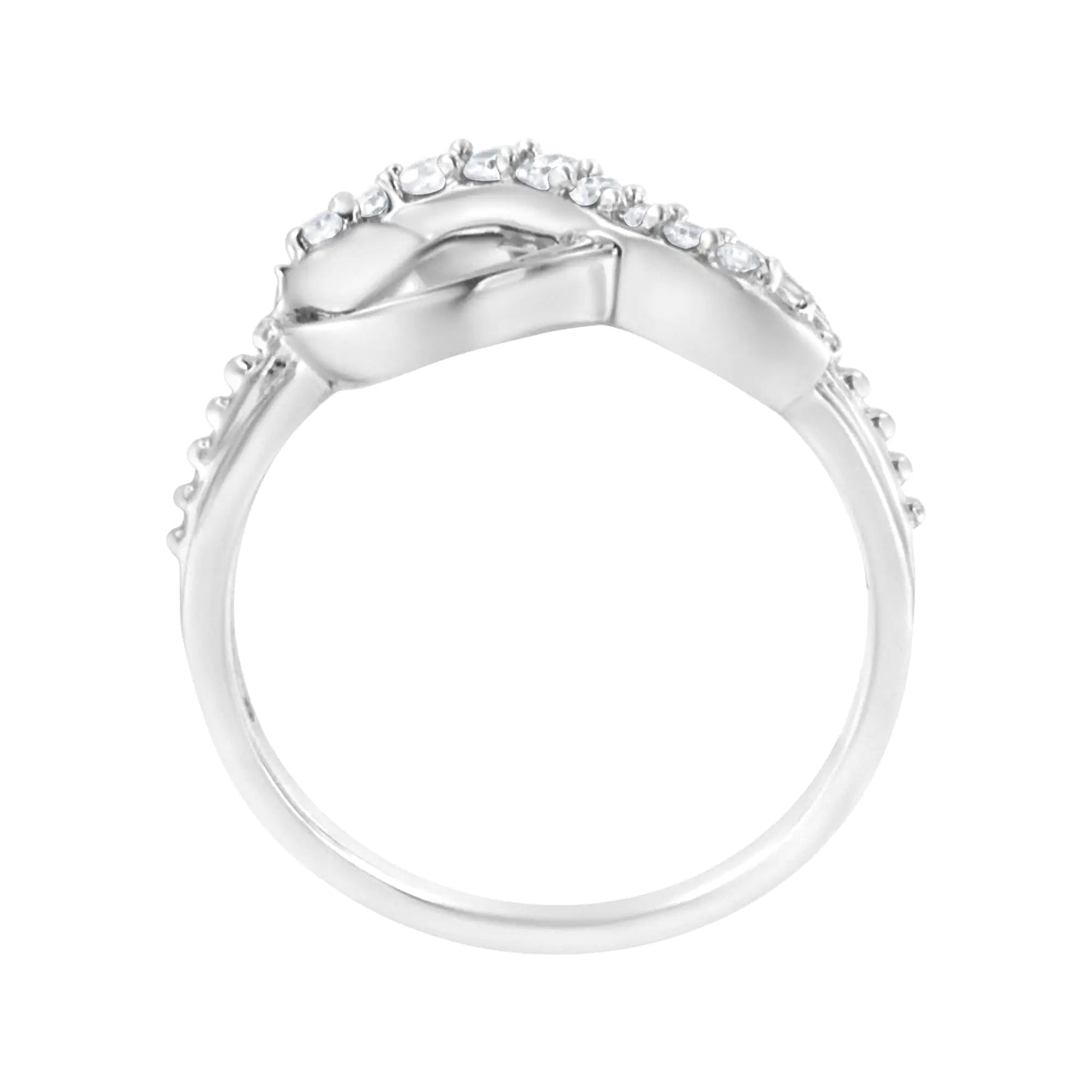 .925 Sterling Silver 1/6 ct. cttw Diamond Infinity Bypass Ring (H-I Clarity, I2-I3 Color)