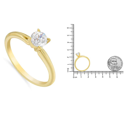 GIA Certified 14k Gold 1/2 Cttw Diamond Solitaire Engagement Ring (H Color, SI1 Clarity)