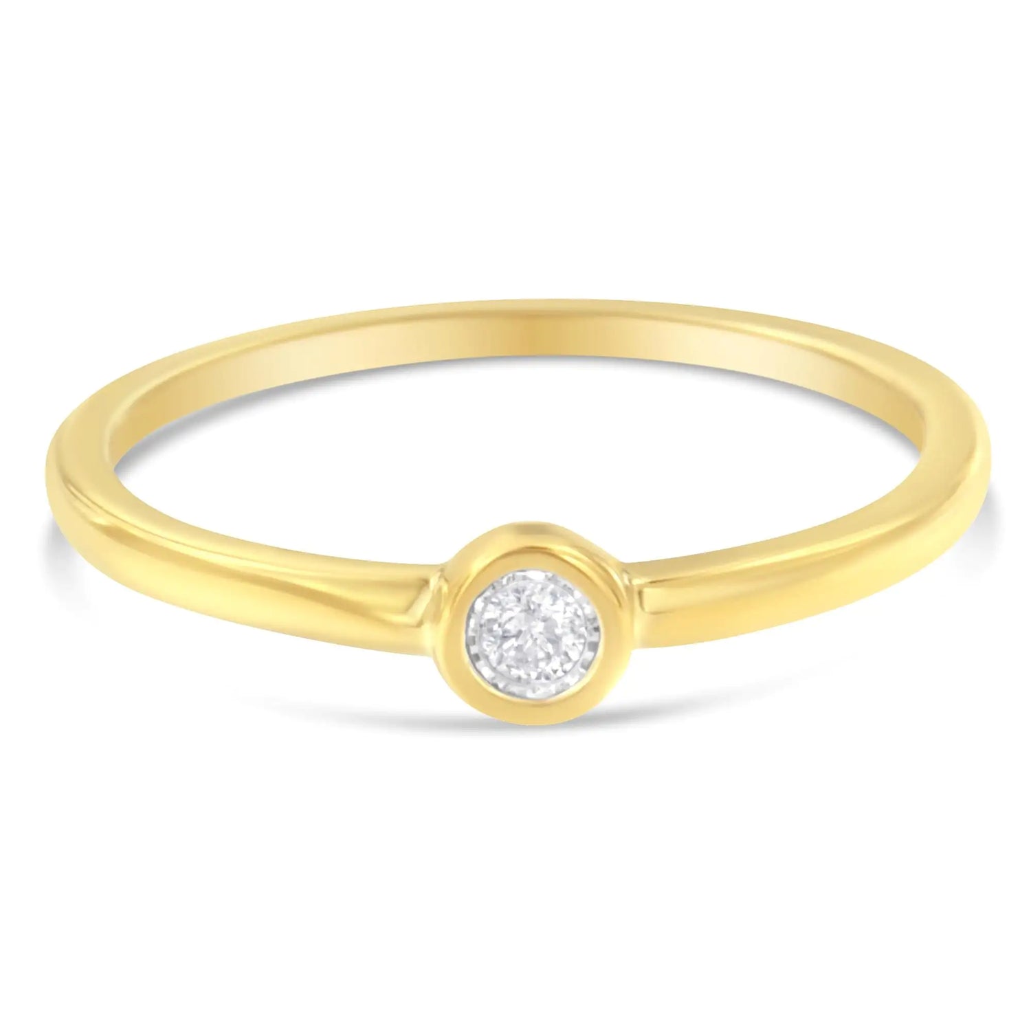 14K Yellow Gold Plated .925 Sterling Silver Miracle Set Diamond Ring (1/20 Cttw, J-K Color, I1-I2 Clarity)