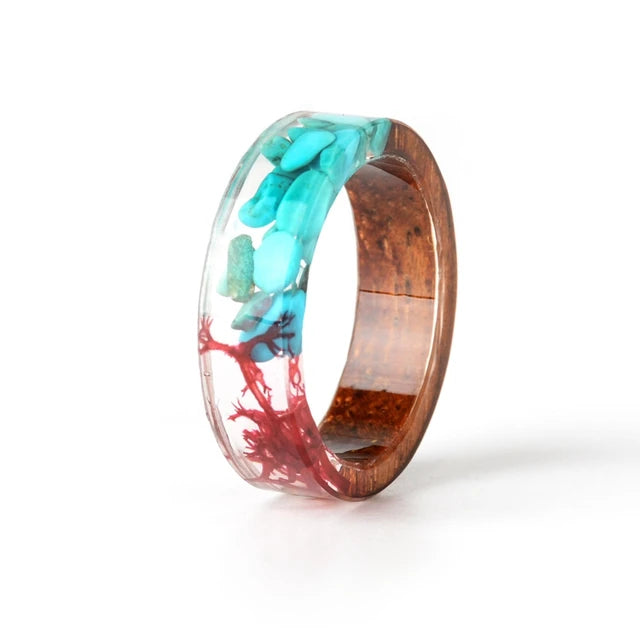 Wood Resin Transparent Ring