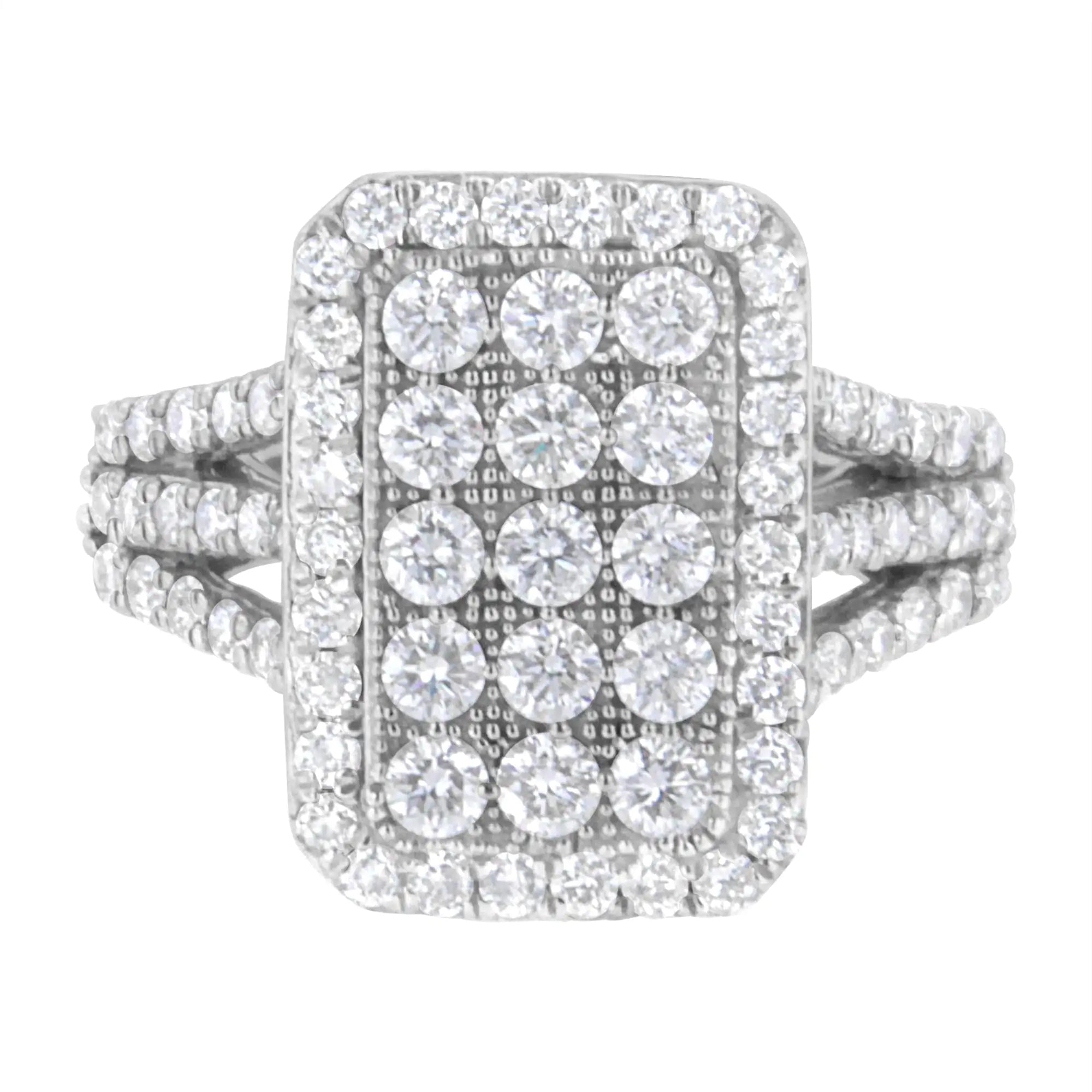 .925 Sterling Silver 1 9/10 cttw Lab Grown Diamond Cluster Ring (F-G Color, VS2-SI1 Clarity)