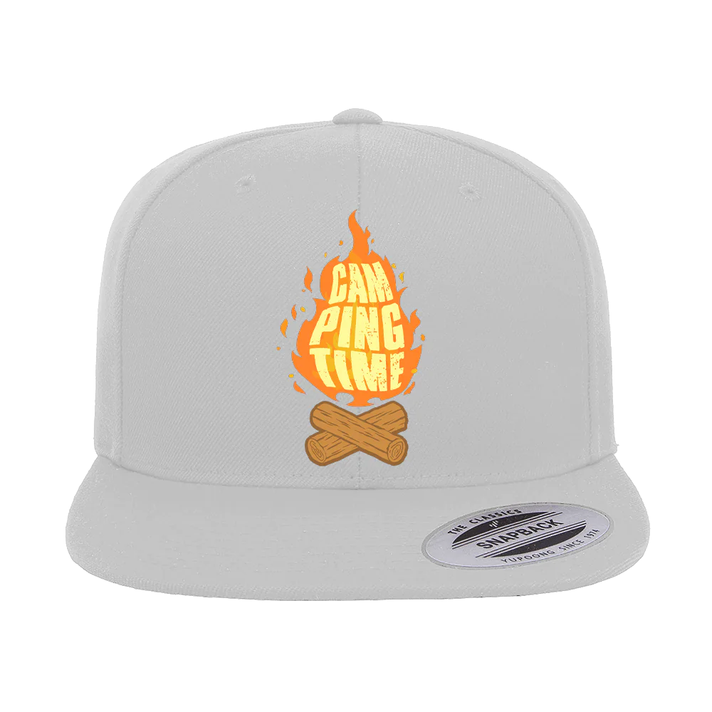 Camp Fire Printed Flat Bill Cap