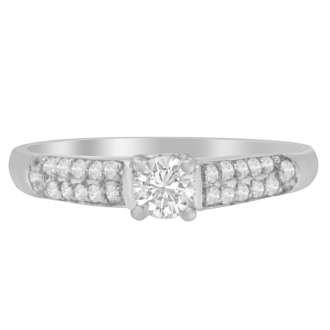 14K White Gold Round-Cut Diamond Ring (0.37 cttw, H-I Color, SI2-I1 Clarity)