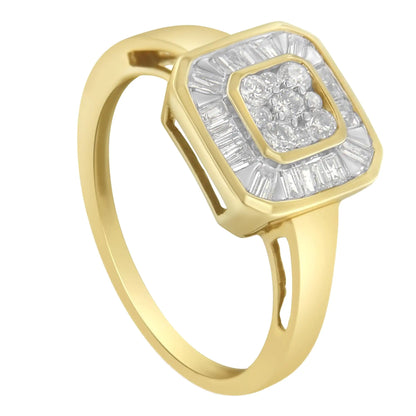 10K Yellow Gold Diamond Cocktail Ring (1/2 Cttw, I-J Color, SI2-I1 Clarity)