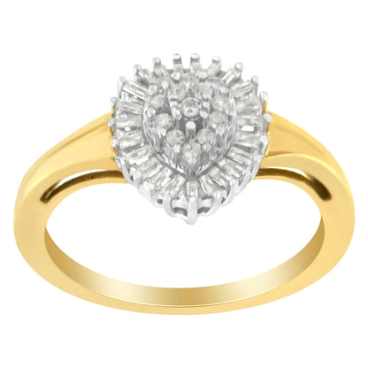 10K Yellow Gold Diamond Cluster Ring (1/4 Cttw, I-J Color, I2-I3 Clarity)