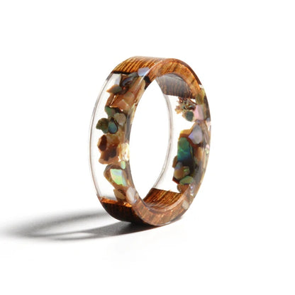 Wood Resin Transparent Ring