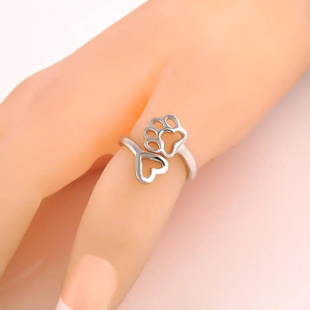 Paw Heart Ring