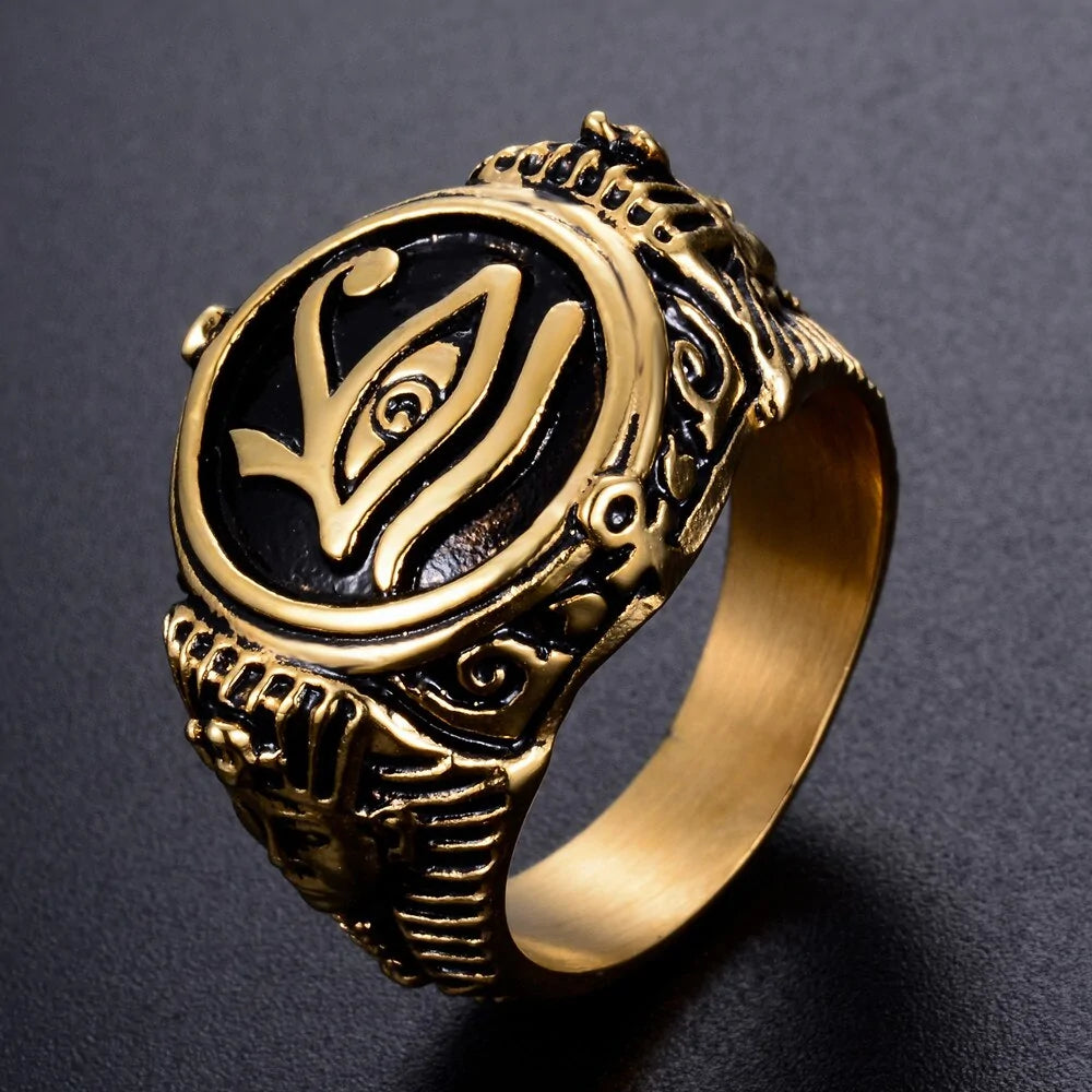 Egyptian Pharaohs Eye of Horus Ring