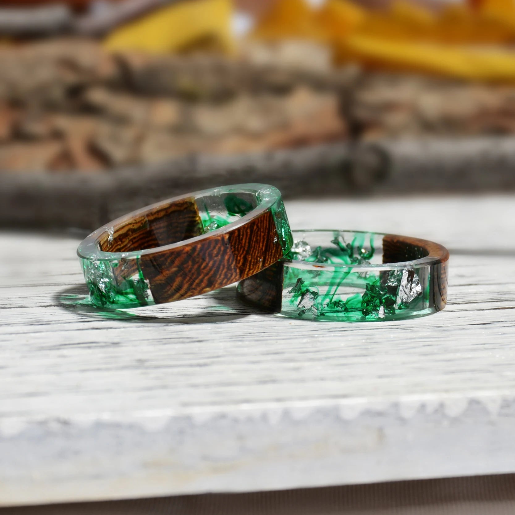 Wood Resin Transparent Ring