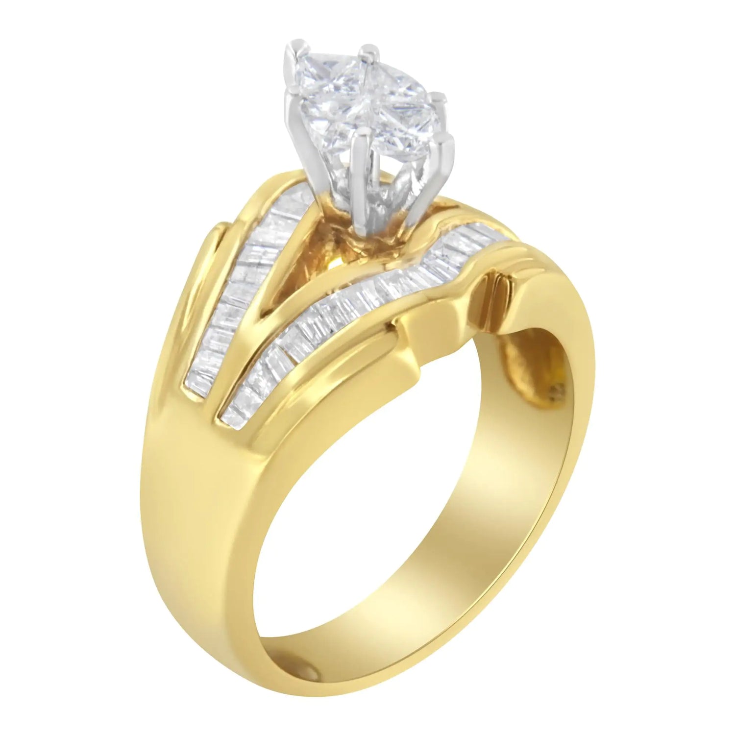 14KT Two-Toned Gold Diamond Cocktail Ring (1 cttw, H-I Color, SI1-SI2 Clarity)