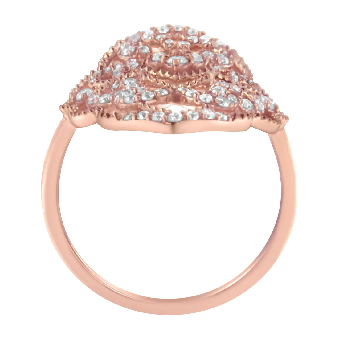 10KT Rose Gold Diamond Cocktail Ring (1/2 cttw, H-I Color, I1-I2 Clarity)