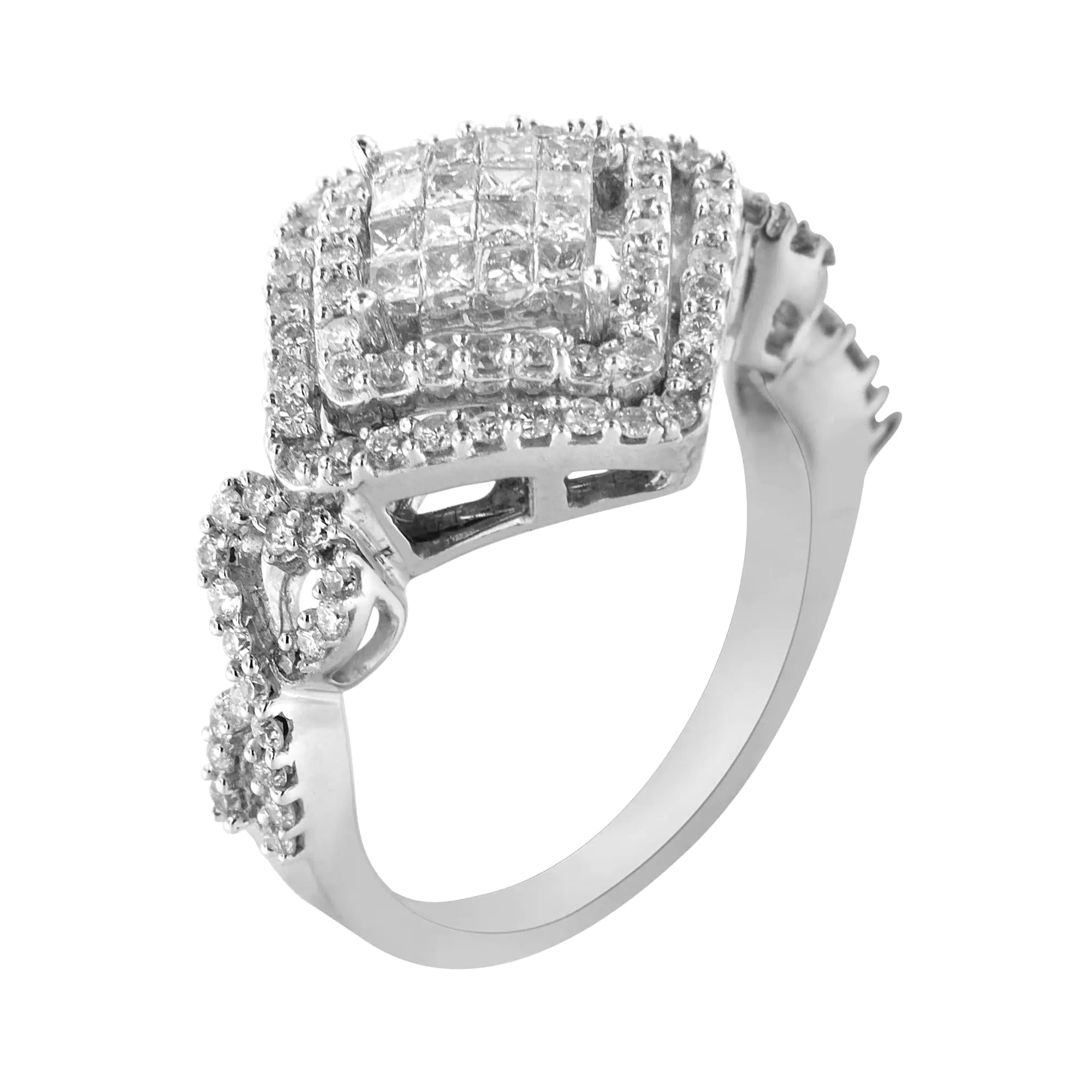 14KT White Gold Diamond Composite Ring (1 cttw, H-I Color, I1-I2 Clarity)