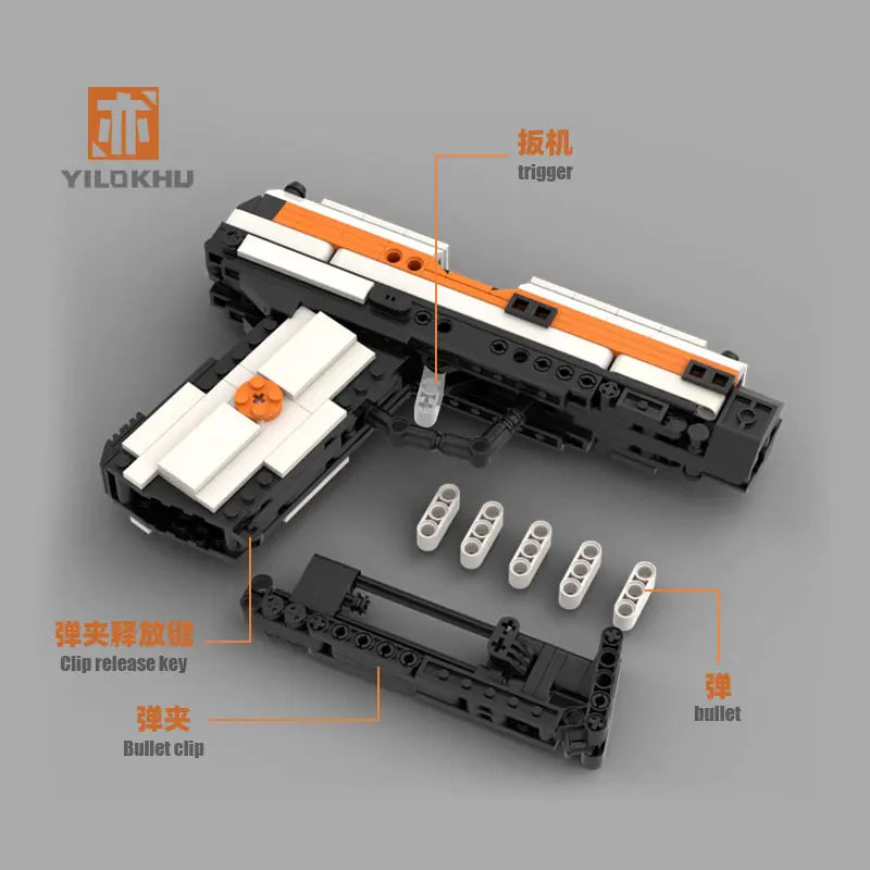 1911 Pistol Model Assembling Building Blocks