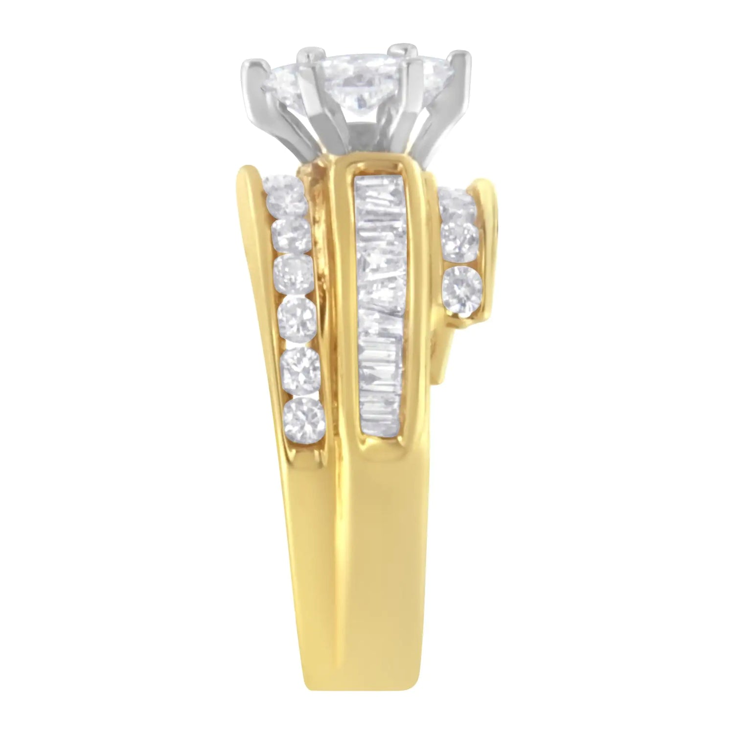 14KT Two-Toned Diamond Cocktail Ring (1 1/3 cttw, H-I Color, SI1-SI2 Clarity)