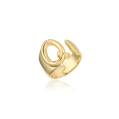 Adjustable Gold Alphabet Ring For Women