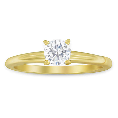 GIA Certified 14k Gold 1/2 Cttw Diamond Solitaire Engagement Ring (H Color, SI1 Clarity)