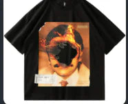 T-shirt Streetwear Fire Flame Burning