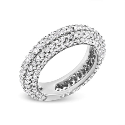 14K White Gold 2 1/2 Cttw Round-Cut Diamond Cluster Band Ring (H-I Color, SI1-SI2 Clarity)