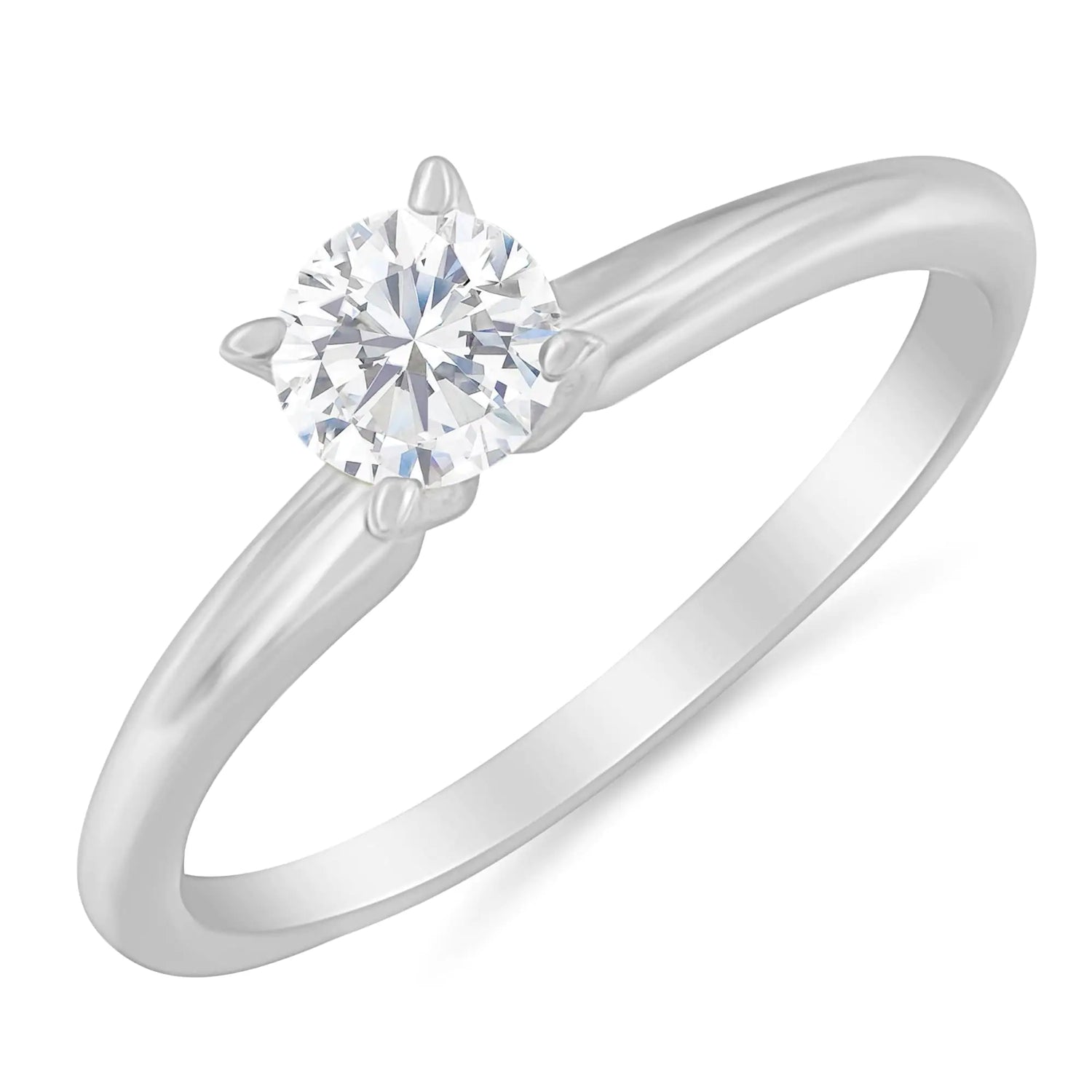 GIA Certified 14K Gold 1/2 Cttw Diamond Solitaire Engagement Ring (H Color, SI1 Clarity)