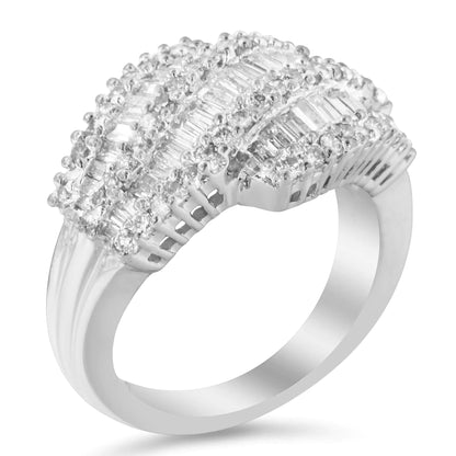 14K White Gold Diamond Cocktail Ring Band (1 3/4 Cttw, H-I Color, SI2-I1 Clarity)