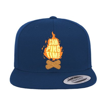 Camp Fire Printed Flat Bill Cap