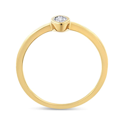 14K Yellow Gold Plated .925 Sterling Silver 1/20 Cttw Miracle Set Diamond Ring (J-K Color, I1-I2 Clarity)