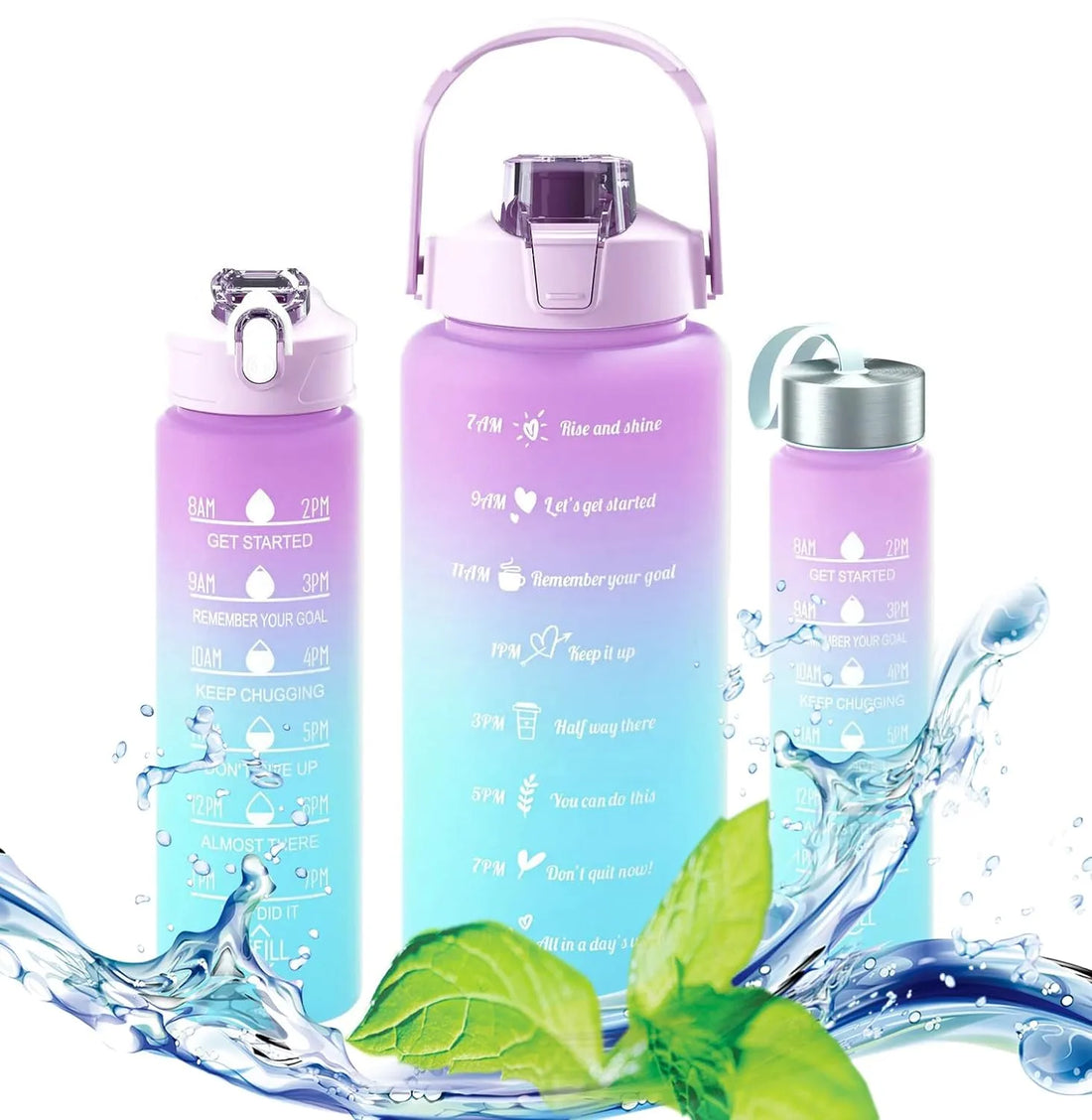 Motivational Water Bottle Set Of 3