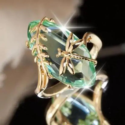 Dragonfly Emerald Ring