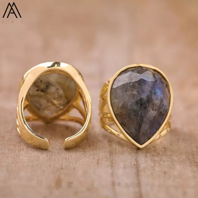 Teardrop Stone Finger Ring