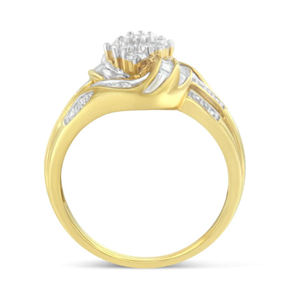 10KT Yellow Gold Diamond Cocktail Ring (1/2 cttw, H-I Color, SI2-I1 Clarity