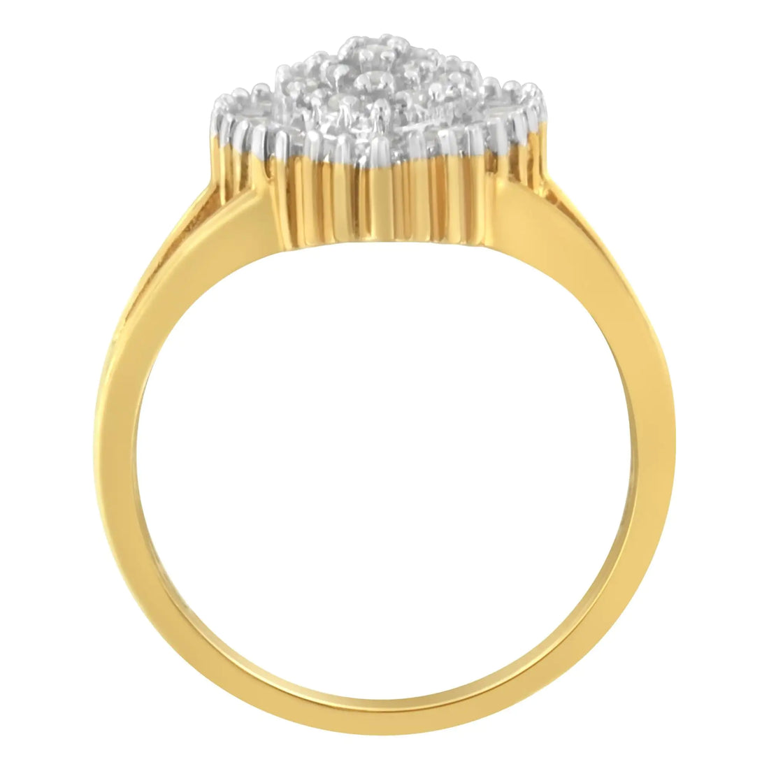 10K Yellow Gold Diamond Cocktail Ring (1/4 Cttw, I-J Color, I3 Clarity)