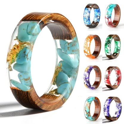 Wood Resin Transparent Ring