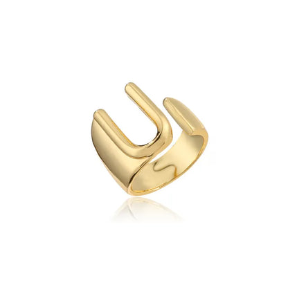 Adjustable Gold Alphabet Ring For Women