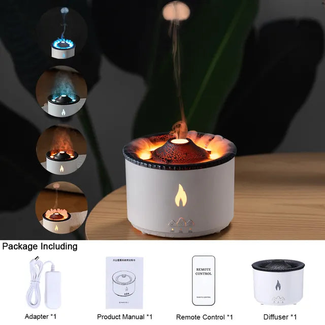 Volcano Fire Flame Air Humidifier Aroma Diffuser Essential Oil