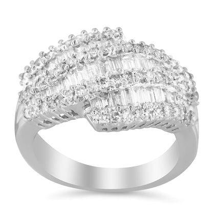 14K White Gold Diamond Cocktail Ring Band (1 3/4 Cttw, H-I Color, SI2-I1 Clarity)