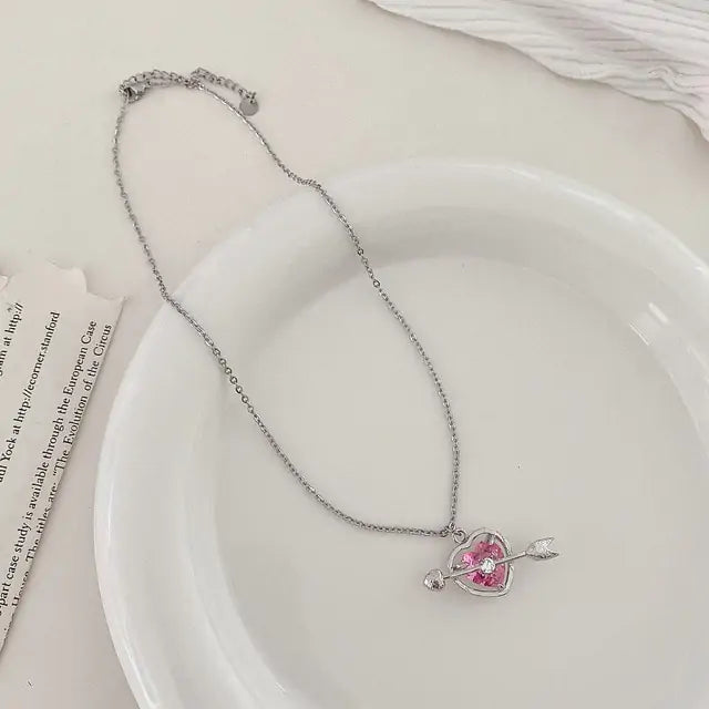 Cupid Crystal Heart Necklace