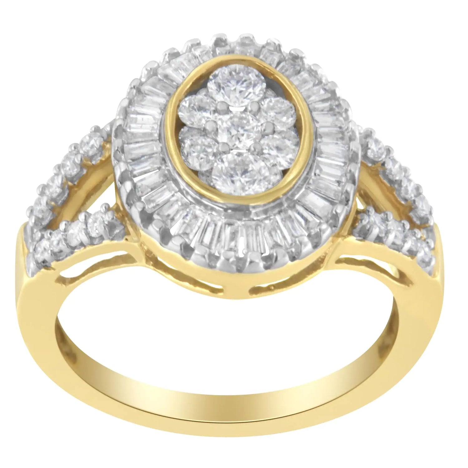 10kt Yellow Gold Diamond Cocktail Ring (1 cttw, H-I Color, SI2-I1 Clarity)