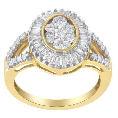 10kt Yellow Gold Diamond Cocktail Ring (1 cttw, H-I Color, SI2-I1 Clarity)