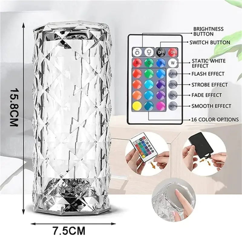 LED Crystal Table Lamp