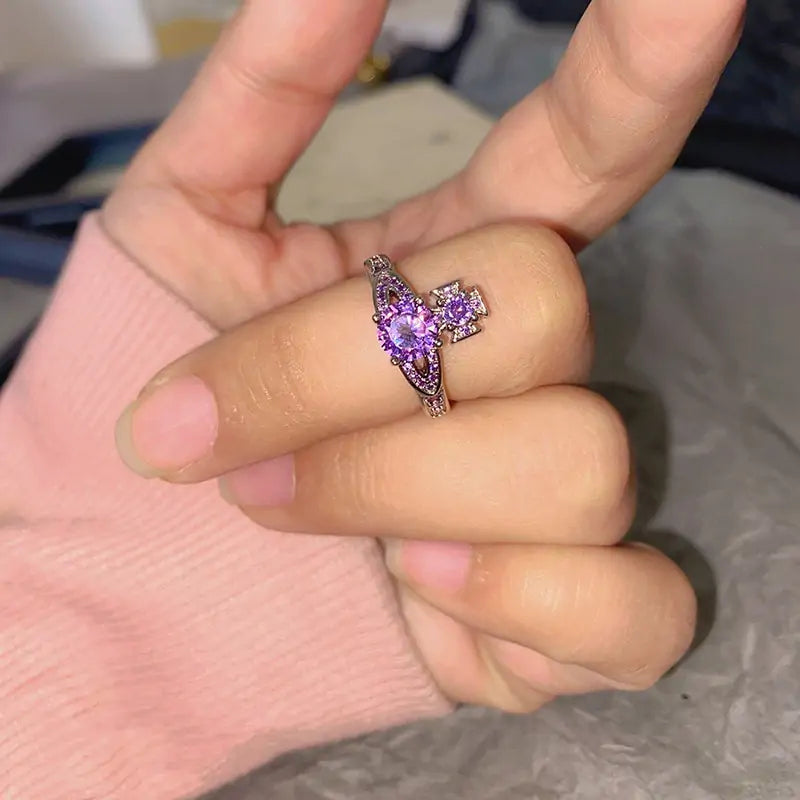 Luxury Purple Zircon Ring